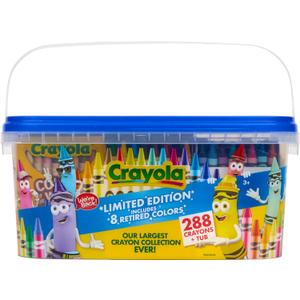 Crayola Crayon Tub  Limited Edition Colors (288ct), Bulk Coloring Crayons for Kids with Storage Tub, Classroom & Art Supplies for Teachers, Ages 3+