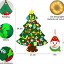 3ft Felt Christmas Tree 32 Ornaments, with Countdown Snowman and LED Lights, DIY Xmas Decorations Wall Hanging, Christmas Crafts Kits, Kids Gifts Party Supplies Door Window Decor