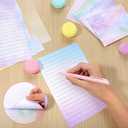 320 Packs Watercolor Stationery Paper and Envelope Set, (100 Double Sided Stationary Writing Papers+100 Matching Envelopes+120 Round Dot Sticker) 10 Design, Pen Pal Supplies (5.5 x 8.25 Inch)