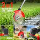 Electric Weed Wacker Cordless, 21V Battery Powered Weed Eater with 2X 2.0Ah Batteries and Charger, Metal Blade Weedwacker, 3-in-1 Stringless Grass Trimmer Brush Cutter Edger for Lawn Yard