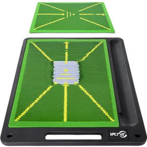 Golf Mat Pro Premium Swing Training Mat for Analyzing Swing Path and Ball Impact, Replaceable Golf Practice Mats for Indoor Outdoor Hitting Training, Gifts for Men (Simple)