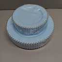 ejonirinjonir EI 60pcs Blue Plastic Plates,Dispoable Heavy Duty Plastic Plates with Gold Rim,Baby Blue 10" Dinner & 7" Dessert Plate,Fancy Elegant Plate for Party,Birthday,Afternoon Tea