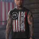 Mainfini Men American Flag Tank Top Muscle Graphic Gym Workout USA Sleeveless Tee Shirts (S-3XL) (S)