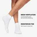 Lapulas 6 Pack Men's Ankle Socks Cotton Cushioned Athletic Running Socks for Women (White), L