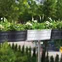 Ridge Rail Long Rectangular Flower Pot, Indoor/Outdoor Hanging Rail Planter Lightweight & Weatherproof Flower Box - Balcony Planters for Railing and Fence Patio, Deck 2 Pack (White)