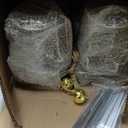 5ft 3D Large Lighted Outdoor Christmas Reindeer Decoration, 3Pcs Handmade Light Up Outside Xmas Deer Family Set Ornaments for Yard Lawn Garden, LED Plug and Play Metal Giant Holiday Decor, Gold