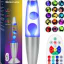 17 Colors Changing LED Liquid Motion Lamps with Remote - 13.5 Inch Liquid Night Light for Adults Teens, Relaxing Ambient Lighting for Home Dcor, Valentine's Day Party Christmas Gifts for Women Men (White)