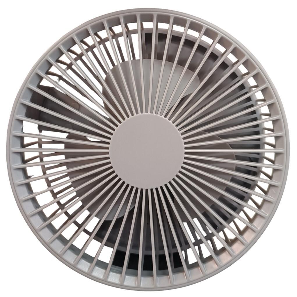 Gaiatop Portable Camping Fan with LED Lantern, 360°Rotation and Clip on for Desk, 4000mAh USB Rechargeable Battery Powered, Digital Display and Hanging Hook for Tent Outdoor Travel Bedroom Gray