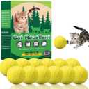 Cat Repellent Balls for Indoor & Outdoor – Natural Essential Oil Citrus & Mint Blend, Strong Aroma Cat Deterrent for Home, Garden & Furniture Protection– Long-Lasting 30–45 Day Pet-Safe Scent,12-Pack