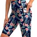 SANTINY Women's 8''/12'' High Waisted Swim Shorts with Pockets UPF50+ Long Board Swimming Shorts for Women with Liner, XL
