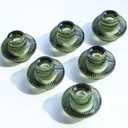 VOHO Green Candle Holder Decor for Dining Table Centerpiece, Ribbed Taper Candle Holders Versatile for Candle Sticks and Tea Lights Candles, Holiday Candlestick Holders Gifts for Friends(Set of 6)