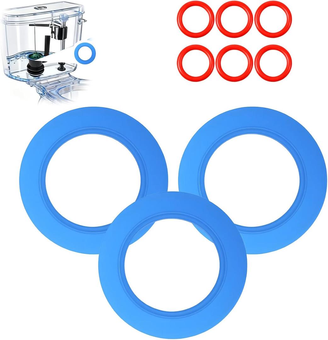 3 Pack Flush Valve Seal, Toilet Flush Valve Seal for American Standard Upgraded Silicone Material with 6PCS O Rings Replacement Part 7301111-0070A