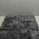 Charcoal Gray Grey Colors Solid Plush Pile Faux Fur Rug Sheepskin Area Rug Lambskin Carpet Fuzzy Furry Modern Contemporary Decorative Designer Indoor Bedroom Living Room Office Space Studio, 24x34"