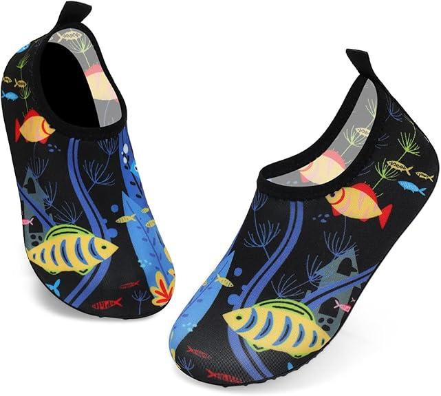 ANLUKE Kids Boys Girls Water Shoes Barefoot Aqua Socks Fast Dry Beach Swim Outdoor Sports Shoes for Toddler 30-31