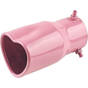 2.5" to 2.8" Car Exhaust Tip, 2.5" Inlet 2.8" Outlet 5.39" Long Stainless Steel Heart-Shaped Surface Polished Exhaust Tailpipe Tip, Rolled Edge Bolt on Diesel Pipe, Universal Fit (Pink)