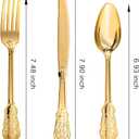 N9R 120PCS Gold Plastic Silverware, Disposable Silverware Include 40 Forks, 40 Spoons, 40 Knives, Gold Cutlery Set Disposable for Party, Wedding and Daily Use