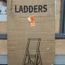 HillhutApex 5 Step Foldable Aluminum Step Ladder with Handgrip, Anti-Slip Pedal, 330 lbs Capacity, Lightweight & Portable for Home, Kitchen, Office, Garage (Black Woodgrain)