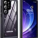 GOLDJU for Samsung Galaxy S25 Ultra Case Waterproof,IP68 Waterproof Dustproof Case with Built-in Screen Protector, Full Body Protective Phone Cover for Galaxy S25 Ultra 6.9 Inch, Black/Clear