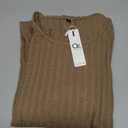 OUGES 2025 Fall Sweater Dress for Women Crew Neck Long Sleeve Knit Lightweight Casual Dresses (Large, Beige)