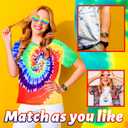 6 Pcs Hippie Costume Set for Men 60s 70s Outfit Colorful Tie-Dye T-shirt Hat Headband Peace Necklace for Theme Party (XL)