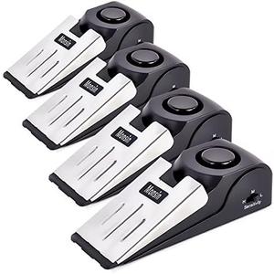 Door Stop Alarm, Door Stopper with 120DB Security Alarm, Floor Wedge Doorstop for Travel Apartment Home House (Pack of 4)