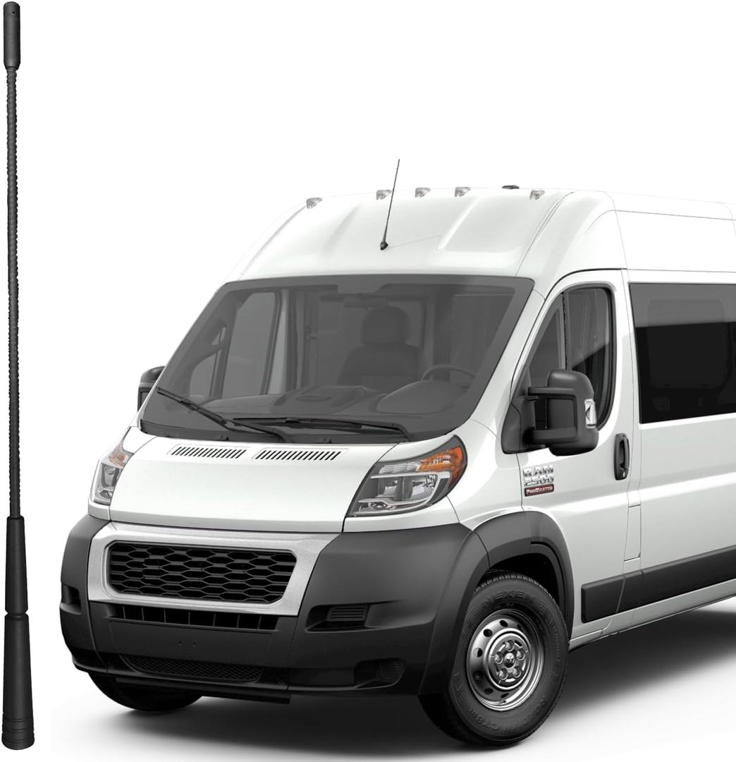 13 Inch Replacement Antenna Mast for RAM ProMaster 1500 2500 3500 (2014-2024), RAM ProMaster City (2015-2022), RAM ProMaster Flexible Rubber Antenna, Black
