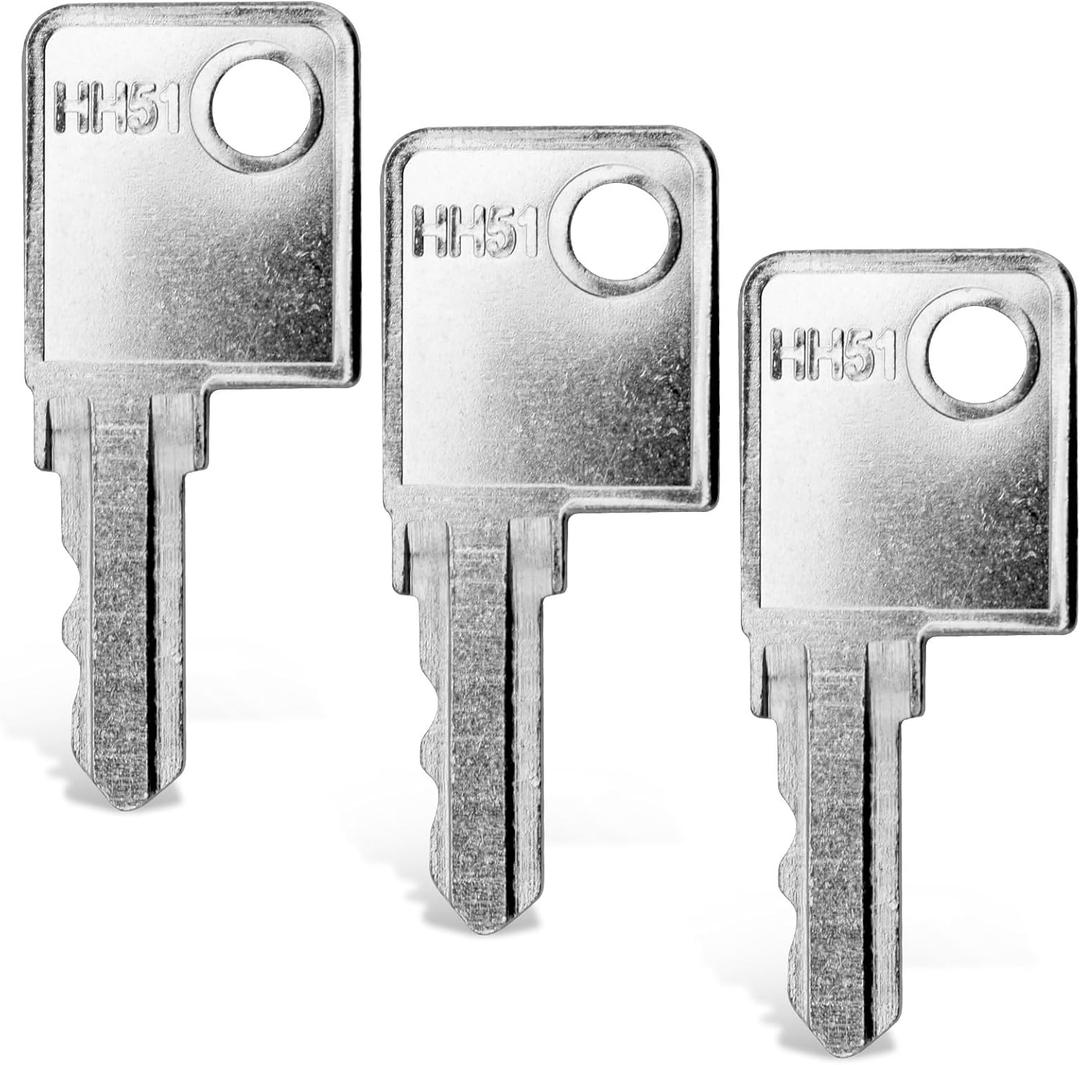 3 Pcs H51 Office Furniture Replacement Key Compatible with Hirsh, Sta-ples, Lor-ell, Off-ice Depot, Off-ice Max and Wind Dan-bury Ct, Fits File Cabinet, Storage Cabinet, Desk