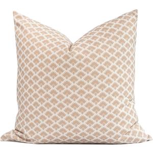 Crumbs Home Modern Farmhouse Fall Linen Indoor Outdoor Throw Pillow Cover Only, 20"x20" Water Repellent for Patio, Backyard, Couch, Ivory Cream Ravenala Palm Tree