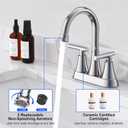 Bathroom Faucets for Sink 3 Hole, Hurran 4 inch Chrome Bathroom Sink Faucet with Pop-up Drain and Supply Hoses, Stainless Steel Lead-Free 2-Handle Centerset Utility Faucet for Sink Vanity RV