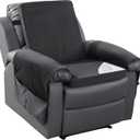 HOMBYS Recliner Chair Cushion for Elderly with Lumbar Support Pillow & Recliner Armrest Cover, 20"x20" Memory Foam Seat Cushion Non-Slip & Supportive, Machine Washable, Black