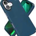 Speck PRESIDIO2 Grip for iPhone 17 Case, MagSafe-Compatible, Slim Protective Case, DEEP SEA/Silver Metallic/Spell Blue