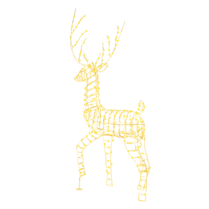 180CM Pre-Lit Christmas Reindeer, 3D Buck Xmas Decoration with 300 Warm White LED Lights
