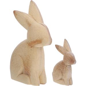 MAGICLULU Home Decoration Ornaments 1 Pair Unfinished Wooden Rabbit Wood Crafts Wood Bunny Cutout Figurine Ornament for DIY Craft Home Easter Party Decor Wood Bunny Peg Doll