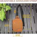 Mini Crossbody Sling Bag, Small Shoulder Backpack, Left & Right Reversible, Brown
