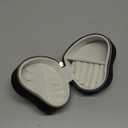 Heart-Shaped Small Jewelry Box Travel Jewelry Case Girls Mini Box for Rings Earrings Necklaces Organizing Portable PU Leather Jewerly Organizer for Women, Black