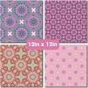 Mandala Pink12x12 Paper Pad Pack Scrapbook Cardstock Decorative Paper for Valentines Day Card Making Journaling Planner Origami Scrapbook Paper Scrapbooking Supplies