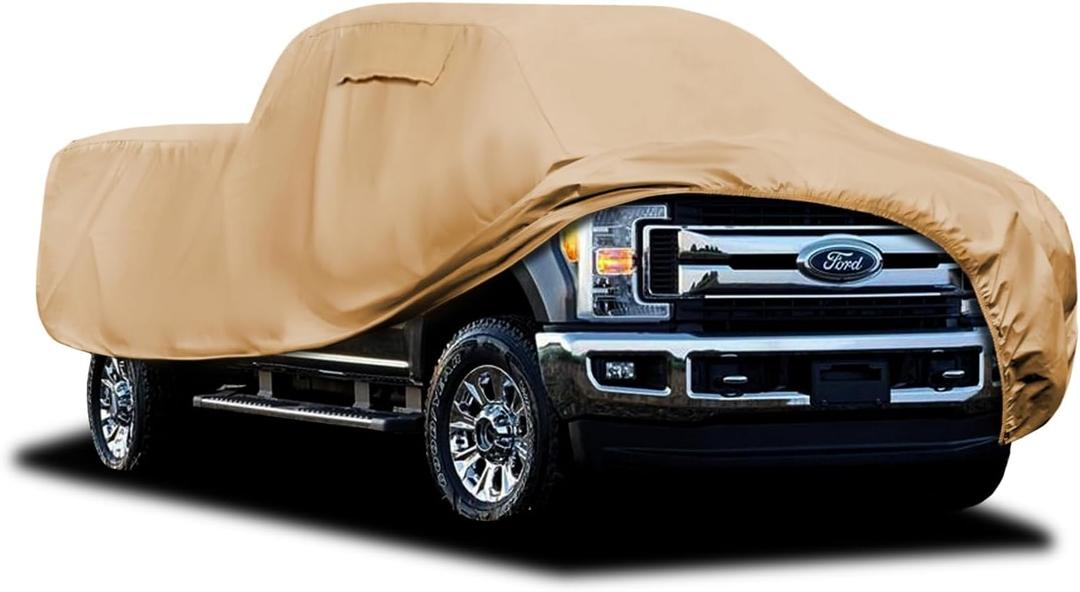 Heavy Duty Outdoor Car Cover Custom Fit for Ford 1999-2026 F250/F350, Windproof All Weather Waterproof Sun Rain UV Dust Snow Protection Outdoor Car Covers (brown)