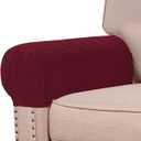Turquoize Stretch Armrest Covers for Chairs and Sofas Couch Arm Covers for Sofa Spandex Jacquard Armrest Cover Anti-Slip Furniture Protector Armchair Slipcovers for Recliner Set of 4, Burgundy