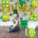 3 x Gold Lucky Balloon St. Patrick's Day Balloons,12 Pcs Lucky Balloons Four Leaf Balloons for Lucky Decorations St Patricks Day Party Supplies