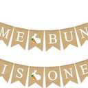 Jute Burlap Some Bunny Is One Banner Easter Spring Boy Girl 1st Birthday Party Decoration Supply
