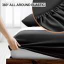 FreshCulture Full Fitted Sheet - Hotel Quality Fitted Sheet - Ultra Soft & Breathable - Brushed Microfiber - Deep Pocket - Cooling Fitted Sheets for Full Size Bed (Black)