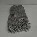 DII Textured Acryllic Woven Throw, Farmhouse Fringe Blanket, 50x60, Gray/White