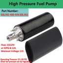 New GSL392-400-939 Electrical Universal High Pressure Fuel Pump with Installation Kit,Replacement for Walbro GSL392 255LPH Inline External Fuel Pump