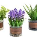 Fake Potted Plants, Mini Fake Plants, Eucalyptus, Lavender Plant in Pot for Table Centerpiece, Shelf Decor, Small Fake Plants for Bedroom Livingroom, Bathroom Decor (Small)