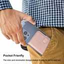 Bocasal for MagSafe Wallet Magnetic Card Holder, RFID Blocking Leather Card Slots for iPhone 16/15/14/13/12 Pro/Max/Plus, Adjustable Kickstand Flip Mag Safe Wallet (Rose Gold)