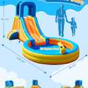 Inflatable Water Slide for Kids – 5-in-1 Blow Up Bounce House with Long Slide, Climbing Wall, Splash Pool, Water Cannon, Spray Water Spout – Backyard Toddler Water Park with 370W Blower & Storage Bag