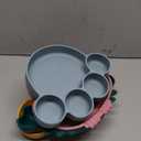 Maxdot 4 Pcs Silicone Baby Plates Toddler Suction Plates Divided Baby Dishes Cute Animal Kids Plates for Toddlers Baby Feeding Eating Supplies, Microwave and Dishwasher Safe (Multi Colors,Cute)