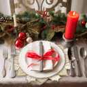 Christmas Placemats Set of 6 Christmas Decorations Indoor Round Placemats for Winter Holiday Party Kitchen Dinning Decorations