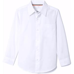 French Toast Boys' Expandable Collar Button Down Dress Shirt with Long Sleeves (Standard & Husky) (White) 14