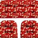 Wicker Chair Cushions, Waterproof Outdoor Loveseat Cushions for Patio Furniture, Tufted Wicker Furniture Cushions, 1 Loveseat and 2 U-Shaped Cushions (Black Floral)